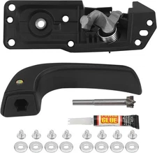 Interior Door Handle Kit Front Left Drivers Side for Driver Side, Black 