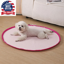 New Ice Silk Adjustable Dog Sofa Mat Summer Cooling Pet Cover Breathable round S