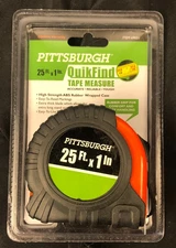 Pittsburgh Tape Measure 25 ft. x 1 in. Retractable Quikfind