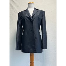 Vintage Women's Jones Wear 90's Black Raw Silk Blazer SZ 11/12 Lined