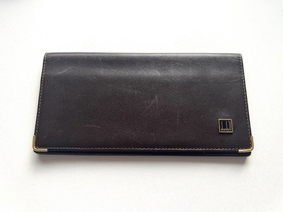 dunhill Long Wallet Billfold Leather Dark Brown Men s