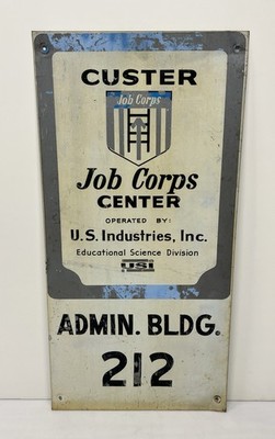 Custer Job Corps Center Admin Bldg Sign Battle Creek Michigan US Industries