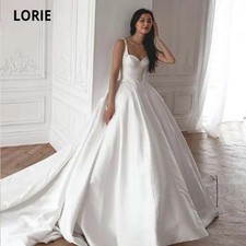 Vintage Wedding Dresses Luxury Off the Shoulder Satin Wedding Gown Long Train