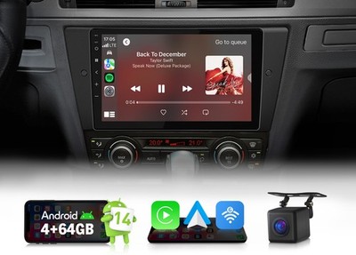 Autoradio Für BMW 3er E90 E91 E92 E93 Android 14 Carplay GPS Navi WIFI RDS 6+64G