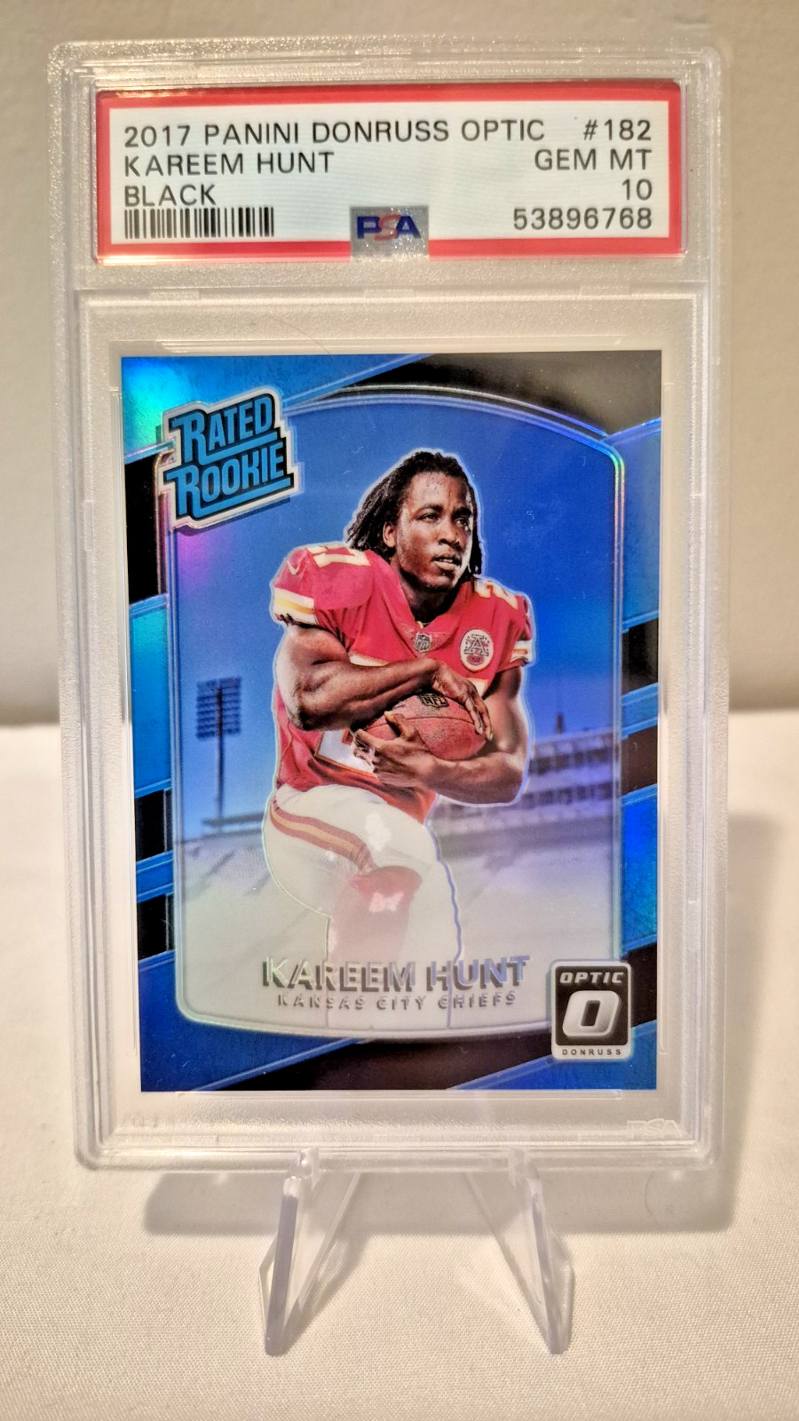 2017 Donruss Optic Kareem Hunt Black #182 3/25 PSA 10 (Pop 3)