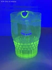 Uranium Vaseline Glass Pitcher Green Block Optic Pattern Depression Era Ice Lip