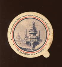 1941 F6-1 Dixie Lids Defend America #10 The Battleships VG/EX