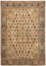 Semi-Antique Vintage Wool Rug 8X11 ft Geometric Style Oriental Carpet Bedroom