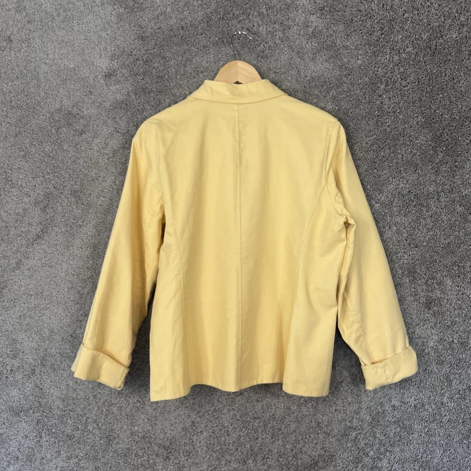 Blazer Eileen Fisher Mujer Mediano Pequeño PM Amarillo Manga Larga Doble Pecho Foto 2 de 4
