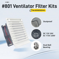 106X52m 801 Ventilation Filter Filter Fan Set with 80x25mm Dual Ball Fan, IP44