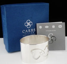 Boxed Sterling Silver Napkin Ring, Pierced Decoration, Edinburgh 2004 Scottish