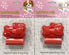 Pet Waste Bags for Clean Up Refills on a Roll Attaches Easily to Leash, 2 Pack