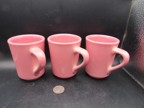 3 Homer Laughlin Rose Pink Denver Mugs