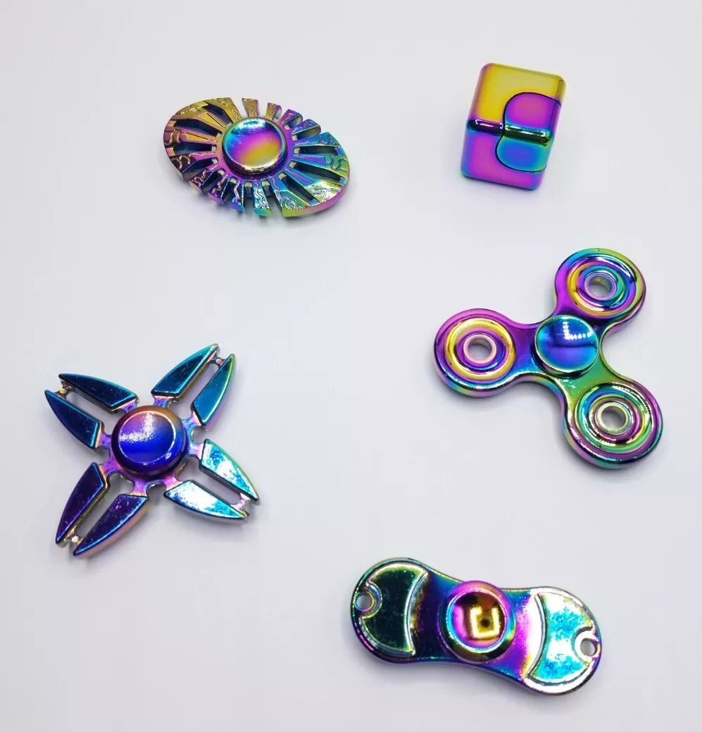 Lot of 5 Heavy All Metal Rainbow Fidget Toys Kids Adults Boys Girls | eBay