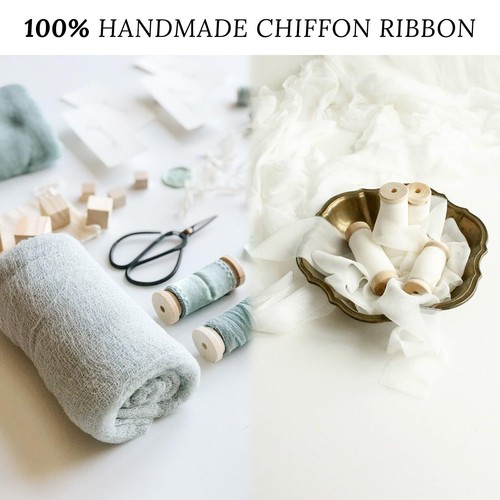 Green Chiffon Ribbon 1-1/2 inch 1 Roll*20Yd Frayed Fringe Chiffon Ribbon for ... - Picture 6 of 6