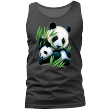 Panda & Cub Animal Pet Funny Joke Humor Humorous Graphic Tank Top