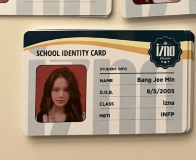 BANG JIMIN Official Authentic ID Photocard IZNA [N/a izna Ver