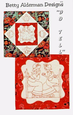 DO TELL RED WORK STITCHERY PATTERN- BETTY ALDERMAN DESIGNS