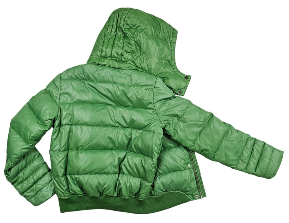 HOT UNISEX DIESEL @ SPORTS BOMBER QUILTED HOODED Zip DOWN PUFFER GREEN Jacket XS - Image 4 of 4