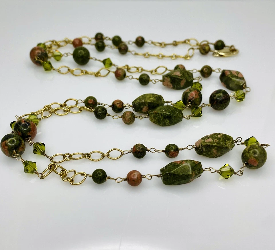 Collar Estate 42” Unakita y Cuentas Cryatales. - MCM BOHO CHIC MINIMALISTA Foto 2 de 4