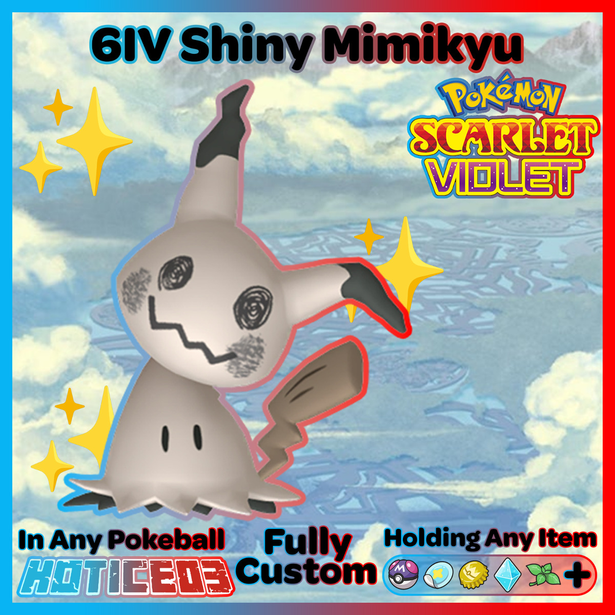 🍊Shiny/Non-shiny Mimikyu 6IV🍇Pokémon Scarlet/Violet (💯Legal)