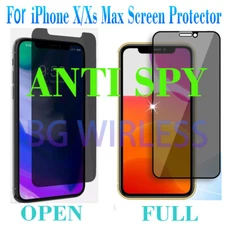 1/2 Pack For iPhone X/XS/XS Max Anty-Spy Privacy Tempered Glass Screen Protector
