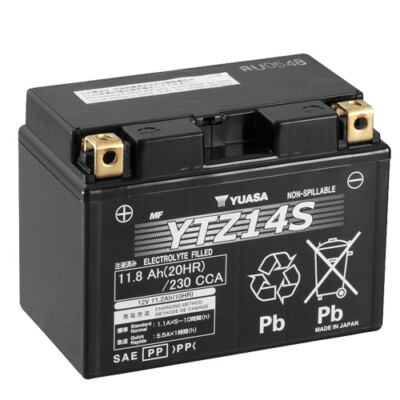 Motorrad Batterie YUASA YTZ14S AGM geschlossen, 12V|11,2Ah|CCA:230A 150x87x110mm