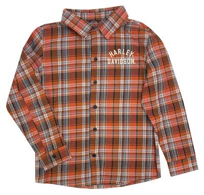Harley-Davidson Little Boys' Brushed Long Sleeve Button Plaid Harley-Davidson Little Boys' Brushed Long Sleeve Button Plaid