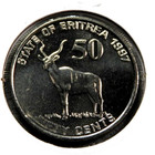 elf Eritrea 50 Cents 1997  Greater Kudu — photo 1