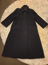 Alexon 100% Wool Coat Navy Blue 22" Pit To Pit 48" Length Size Uk 10