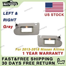 Pair Gray Side Sun Visor W/ Lights fits for 2013-2018 Nissan Altima 96401-3TA2A