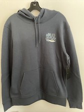 New Hurley Mens Long Sleeve Hawaiian Tiki Pull Over Hoodie Sweatshirt Size L Blu