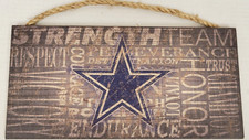 NFL Dallas Cowboys - Strength Endurace Respect Honor Trust - Wood Sign, New
