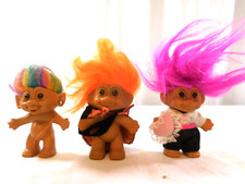 Russ Troll Dolls Lot of 3 Halloween Witch Wedding Rainbow hair