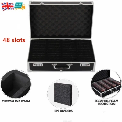 Graded Trading Card Storage Case Holds 48 Cards Divider Collector PSA 35PT-100PT