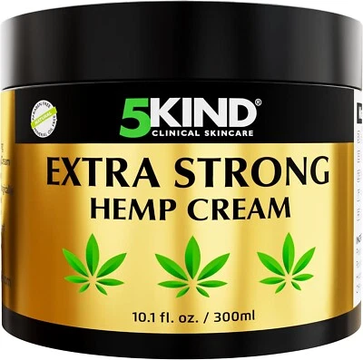 5KIND CLINICAL SKINCARE 5kind Extra Strong Hemp Cream 300ml - High Strength Hemp Oil and Arnica Cream