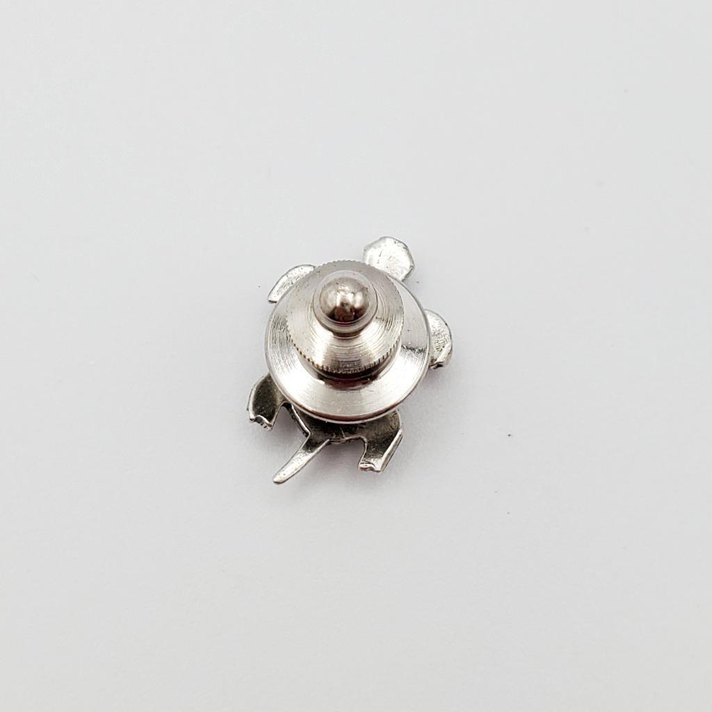 Solid Silver Turtle Tie Tack Tortoise Reptile - image 4