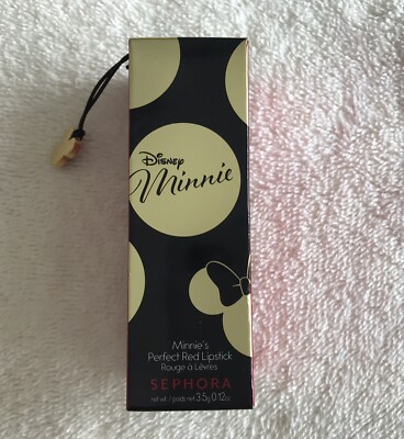 Sephora Disney Minnie's Perfect Red Lipstick Boxed Full Size Polka Dot Sealed