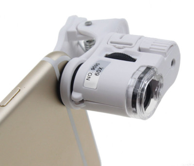 Magnifier Led New Mini 60X Pocket Microscope Jewelry Magnifier  LED UV Light