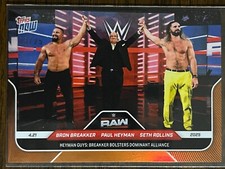 2025 Topps Now WWE #48 Bron Breakker Paul Heyman Seth Rollins RAW ORANGE 03/25