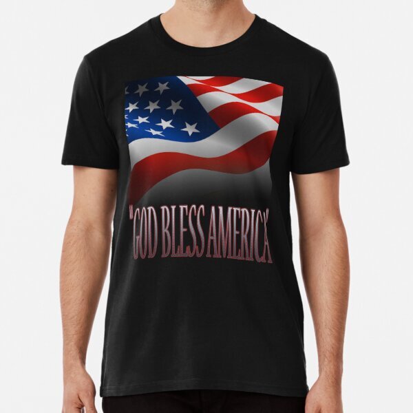 God Bless America Patriotic Design Short Sleeve Shirt S-5XL