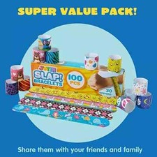 100 Slap Bracelets   30 Cool Designs, Perfect for Party Favors, Prizes  Fun