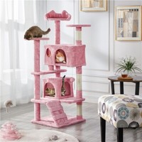 Kratzbaum Groß Katzenbaum Kletterbaum Stabil Katzenkratzbaum 138 Cm Hoch Rosa