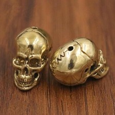 Skull Pendant Craft Bead Lanyard Bead Skull Paracord Beads EDC Solid Brass Gift