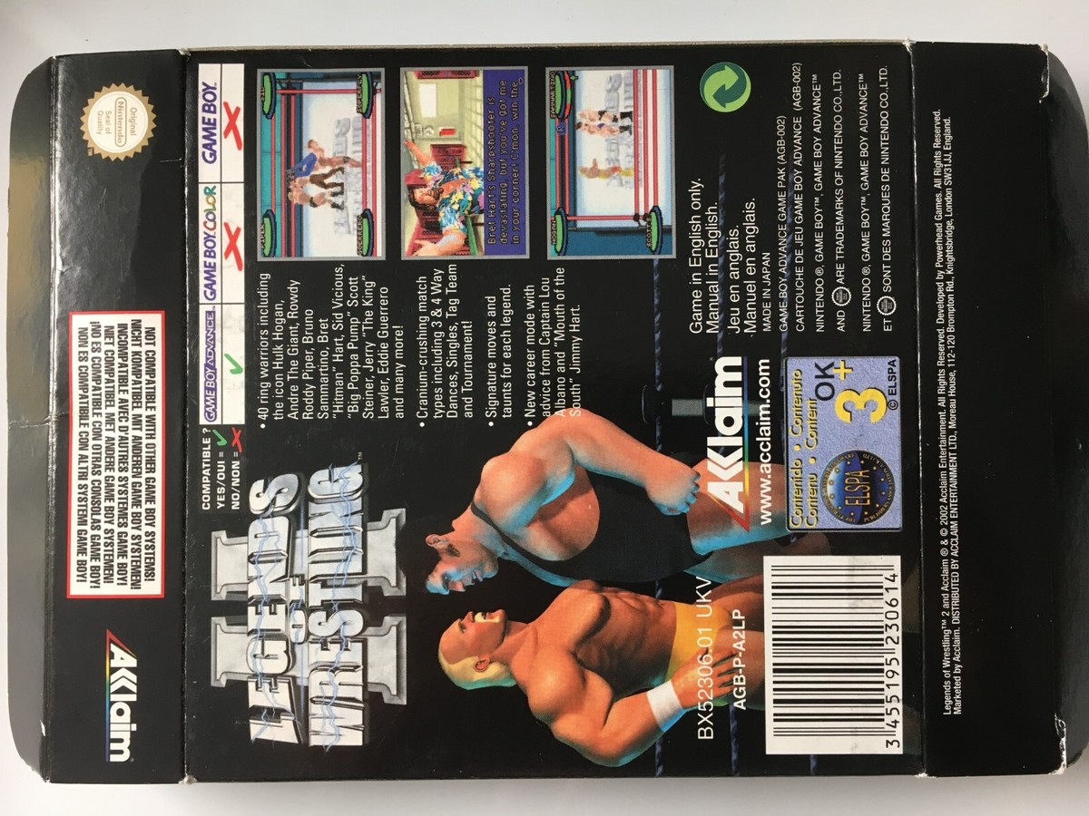 Legends of Wrestling II 2 (Boxed Complete) GBA Game Boy Gameboy