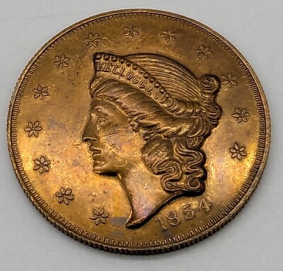 Vtg Kellogg & Co 1854 San Francisco California 20 Dollars Coin