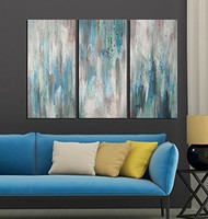 Hand-painted 'sea Of Clarity' Oil Painting Gallery-wrapped Canvas Art Set 3-piec on sale Hand-painted 'sea Of Clarity' Oil Painting Gallery-wrapped Canvas Art Set 3-piec on sale