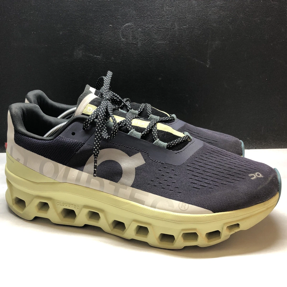 On Cloud Cloudmonster Iron Hay 61.98244 Navy Neon Yellow Sneakers Shoes Mens 14 Cloudmonster Iron Hay for sale | eBay main image 4