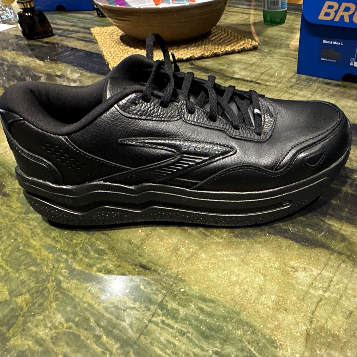 Brooks Ghost Max 2 Mens Running Shoes Black Triple Black Sneakers Size 9.5 Brooks Ghost Max 1104061D020 Mens Triple Black Running Shoes  main image 2