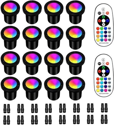 Color Changing In Ground Lights 10W 12V for Garden 16 Pack